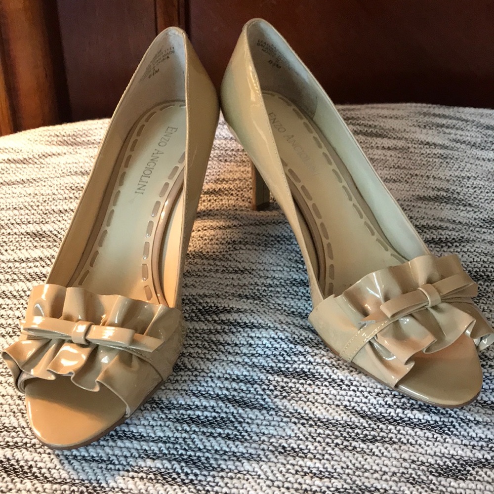 Enzo Angiolini patent leather peep toes